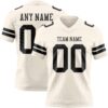 Custom Cream Black Authentic Football Jersey