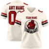 Custom Cream Red-Black Authentic Football Jersey
