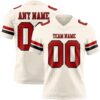 Custom Cream Red-Black Authentic Football Jersey