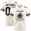 Custom Cream Black-Gray Authentic Football Jersey