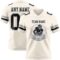 Custom Cream Black-Gray Authentic Football Jersey