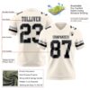 Custom Cream Black-Gray Authentic Football Jersey