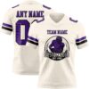 Custom Cream Purple-Black Authentic Football Jersey