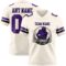 Cream1110-1 Custom Cream Purple-Black Authentic Football Jersey