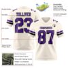 Custom Cream Purple-Black Authentic Football Jersey