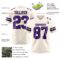 Cream1110-2 Custom Cream Purple-Black Authentic Football Jersey