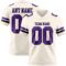 Cream1110 Custom Cream Purple-Black Authentic Football Jersey