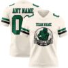 Custom Cream Kelly Green-Black Authentic Football Jersey