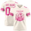 Custom Cream Pink Authentic Football Jersey