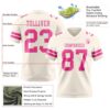 Custom Cream Pink Authentic Football Jersey