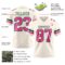 Custom Cream Pink-Kelly Green Authentic Football Jersey