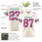 Cream1122-2 Custom Cream Pink-Aqua Authentic Football Jersey