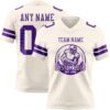 Custom Cream Purple Authentic Football Jersey