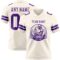 Cream1126-1 Custom Cream Purple Authentic Football Jersey