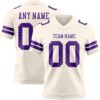 Cream1126 Custom Cream Purple Authentic Football Jersey