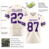 Custom Cream Purple Authentic Football Jersey
