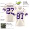 Cream1126-2 Custom Cream Purple Authentic Football Jersey