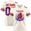 Custom Cream Purple-Orange Authentic Football Jersey