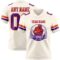 Cream1127-1 Custom Cream Purple-Orange Authentic Football Jersey