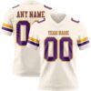Custom Cream Purple-Gold Authentic Football Jersey