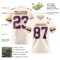 Cream1128-2 Custom Cream Purple-Gold Authentic Football Jersey