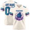 Custom Cream Teal-Purple Authentic Football Jersey