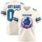 Cream1130-1 Custom Cream Teal-Purple Authentic Football Jersey