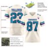 Custom Cream Teal-Purple Authentic Football Jersey