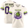 Custom Cream Purple-Neon Green Authentic Football Jersey
