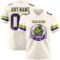 Cream1131-1 Custom Cream Purple-Neon Green Authentic Football Jersey