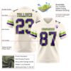 Custom Cream Purple-Neon Green Authentic Football Jersey