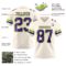 Cream1131-2 Custom Cream Purple-Neon Green Authentic Football Jersey