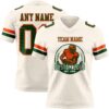 Custom Cream Green-Orange Authentic Football Jersey