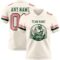 Cream1134-1 Custom Cream Medium Pink-Green Authentic Football Jersey