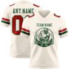 Custom Cream Red-Green Authentic Football Jersey