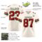 Cream1135-2 Custom Cream Red-Green Authentic Football Jersey