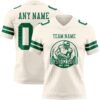 Custom Cream Kelly Green Authentic Football Jersey