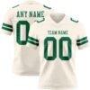 Custom Cream Kelly Green Authentic Football Jersey