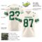Cream1136-2 Custom Cream Kelly Green Authentic Football Jersey