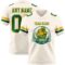 Cream1139-1 Custom Cream Kelly Green-Gold Authentic Football Jersey