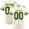 Custom Cream Kelly Green-Gold Authentic Football Jersey