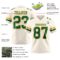 Cream1139-2 Custom Cream Kelly Green-Gold Authentic Football Jersey