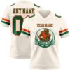Custom Cream Kelly Green-Orange Authentic Football Jersey