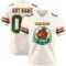 Cream1140-1 Custom Cream Kelly Green-Orange Authentic Football Jersey