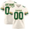 Custom Cream Kelly Green-Old Gold Authentic Football Jersey