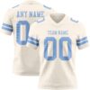 Custom Cream Light Blue Authentic Football Jersey