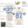Custom Cream Light Blue Authentic Football Jersey