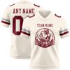 Custom Cream Crimson-Gray Authentic Football Jersey
