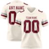 Custom Cream Crimson-Gray Authentic Football Jersey