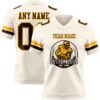 Custom Cream Brown-Gold Authentic Football Jersey